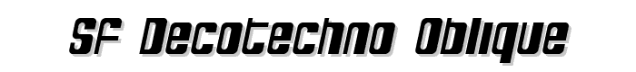 SF DecoTechno Oblique font